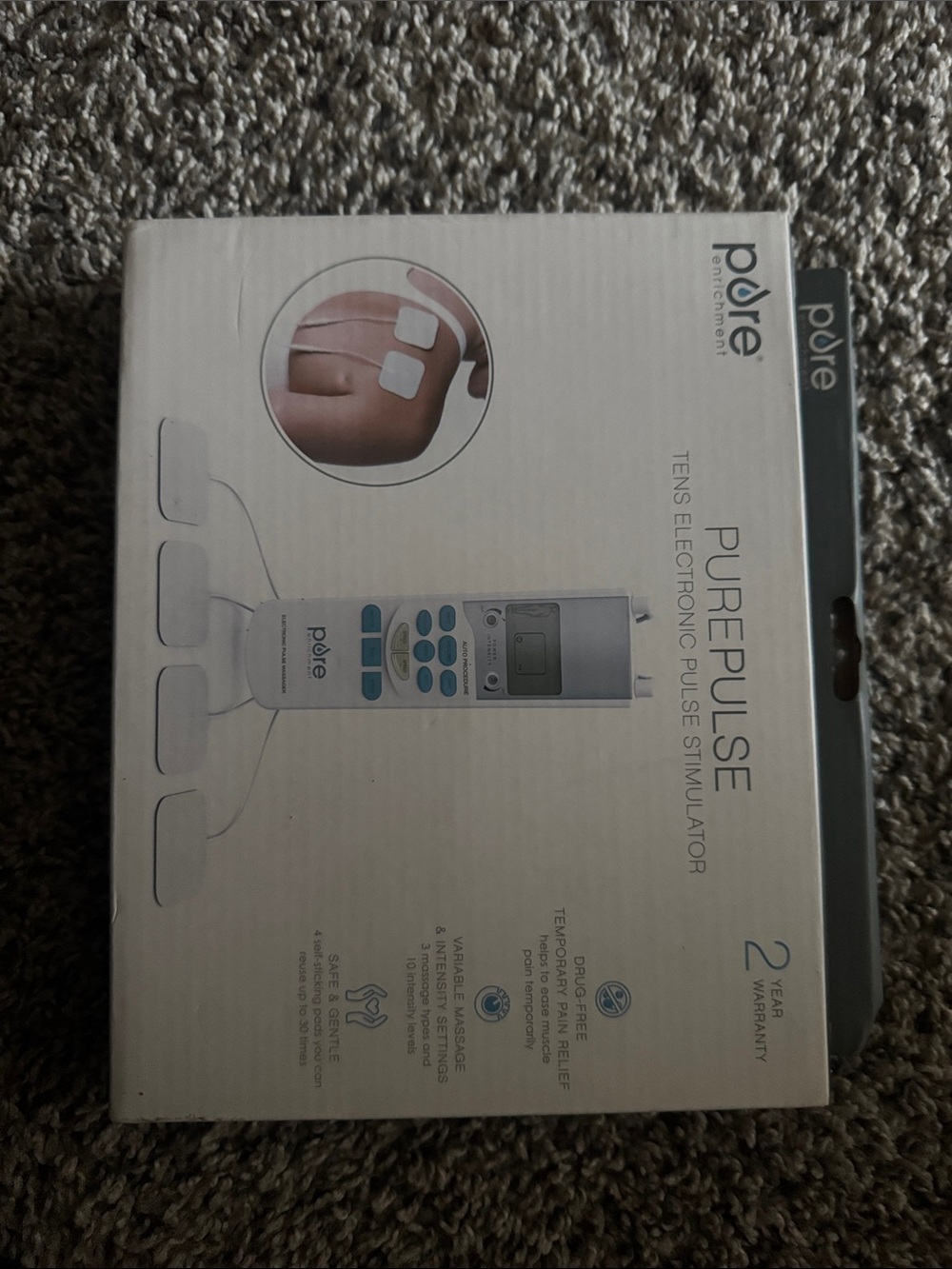 Poire PurePulse TENS Electronic Pulse Stimulator - White